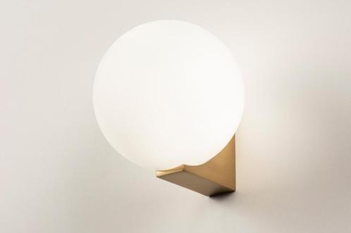 Rietveld Wandlampen - Wit, Goud - Glas, Metaal, Huis en Inrichting, Lampen | Wandlampen, Verzenden