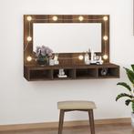 vidaXL Spiegelkast met LED-verlichting 90x31,5x62 cm bruin, Verzenden, Nieuw