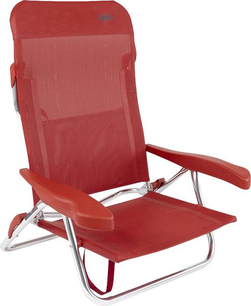 Crespo |  strandstoel AL/221-M rood, Caravans en Kamperen, Kampeermeubelen, Nieuw, Verzenden