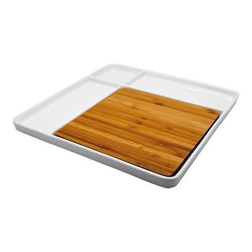 Serveerschaal | Porselein | Bamboe Snijplank |, Zakelijke goederen, Horeca | Keukenapparatuur, Nieuw in verpakking, Verzenden