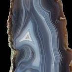 Blauwe Agaat Geode - Bijzondere Lansvorm - Artistieke Basis