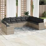 vidaXL 10-delige Loungeset met kussens poly rattan, Verzenden, Nieuw, Rotan, Loungeset