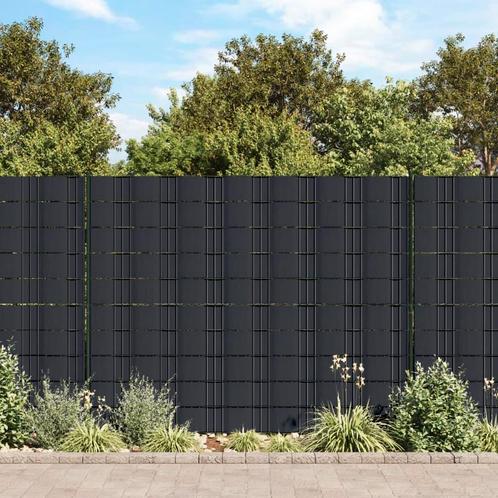 vidaXL Tuinschermen 4 st 35x0,19 m PVC mat donkergrijs, Tuin en Terras, Schuttingen, Nieuw, Kunststof, Minder dan 1 meter, Verzenden