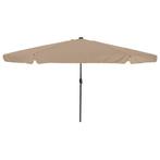 vidaXL Tuinparasol met LED Verlichting 395 x 245 cm Taupe, Verzenden, Nieuw, 3 tot 4 meter