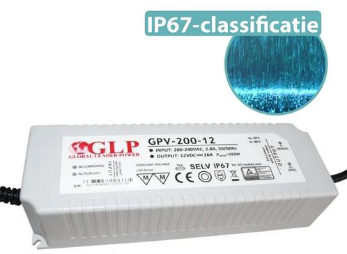 GLP LED voedingsadapter - 12V 192W 16A - IP67 Waterdicht, Doe-het-zelf en Verbouw, Elektra en Kabels, Nieuw, Verzenden