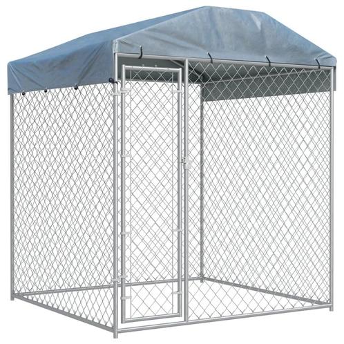 Hondenkennel voor buiten met dak 193x193x225 cm, Dieren en Toebehoren, Hondenhokken, Nieuw, Verzenden