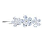 Haarspeld Haarclip 5cm - Bloemen Facet Steentjes - Zilver, Nieuw