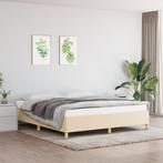 vidaXL Boxspring bed stof crèmekleurig 180x200 cm, Eenpersoons, Verzenden, Nieuw, 80 cm