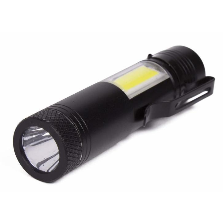 Hofftech Mini zaklamp met clip - LED + COB - 240 lumen -..., Caravans en Kamperen, Kampeeraccessoires, Nieuw, Ophalen of Verzenden