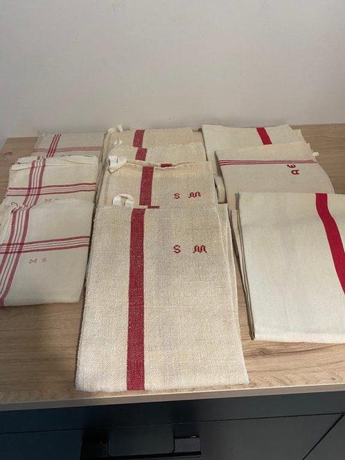 Handdoek (11) - 81 cm - 56 cm - oude theedoeken, Antiek en Kunst, Antiek | Kleden en Textiel