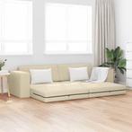 vidaXL Vloersofa Bed 2-in-1 Crème 245x150x60,5 cm, Huis en Inrichting, Banken | Bankstellen, Verzenden, Nieuw, Minder dan 150 cm
