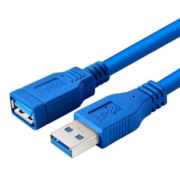 USB 3.0 Verlengkabel 1.8 meter blauw, Computers en Software, Overige Computers en Software, Nieuw, Ophalen of Verzenden