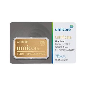 Umicore goudbaar 31.1 gram (LBMA certificaat)