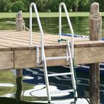 vidaXL 3-Traps Steigerladder Zilver 58 x 77 x 144 cm, Watersport en Boten, Verzenden, Nieuw