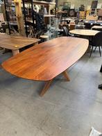 Eettafel mangohout, houten onderstel, Deens ovaal (nieuw), Huis en Inrichting, Tafels | Eettafels, Nieuw, Overige houtsoorten