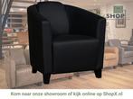 Leren fauteuil Press - Hermes Nero (zwart) - Poten hout, Huis en Inrichting, Fauteuils, Nieuw, Ophalen of Verzenden, Eigentijds, Klassiek, Retro, Romantisch, Vintage
