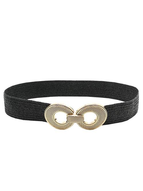 Riem Stretch Gesp Rond Zwart, dames riem, Kleding | Dames, Riemen en Ceinturen, Verzenden