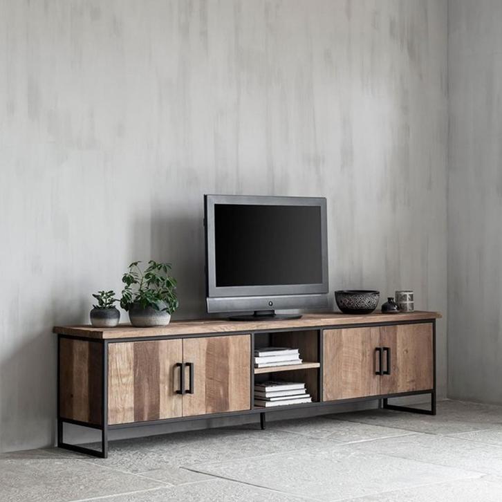 *WOONWINKEL* DTP Home Timeless Beam Teak Tv-meubel Industrie, Huis en Inrichting, Kasten | Televisiemeubels, Nieuw, Verzenden
