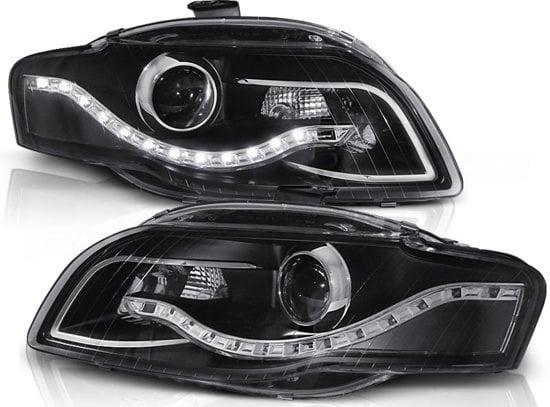 Koplampen met parkeerlicht AUDI A4 B7 11 04-03 08 ZWART, Auto-onderdelen, Verlichting, Nieuw, Ophalen of Verzenden