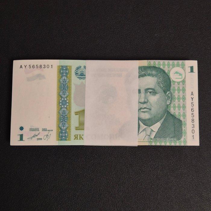 Tadzjikistan. - 100 x 1 Somoni 1999 - Pick 14a (Zonder, Postzegels en Munten, Bankbiljetten | Europa | Niet-Eurobiljetten