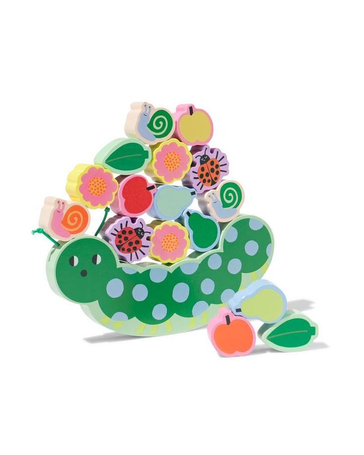 HEMA Wiebel rups 19.5x2.5x19.5cm hout, Hobby en Vrije tijd, Gezelschapsspellen | Overige, Nieuw, Verzenden