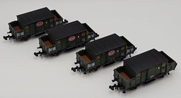 Minitrix N - 13611, 13212 - Modeltrein goederenwagon (4) -, Hobby en Vrije tijd, Modeltreinen | N-Spoor