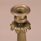 Stel van 2 bronze Franse kandelaren Charles dix op klauwpot, Antiek en Kunst, Ophalen of Verzenden