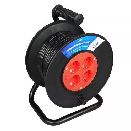 Kabelhaspel / haspel 25 meter 4V 3x1.0 mm + randaarde, Doe-het-zelf en Verbouw, Elektra en Kabels, Nieuw, Verzenden