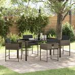 vidaXL Tuin Eetset 5 pcs Grijs poly rattan, Tuin en Terras, Tuinsets en Loungesets, Verzenden, Nieuw, Rotan