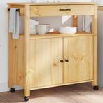 vidaXL Keukentrolley MONZA 84x40x90 cm massief grenenhout, Verzenden, Nieuw