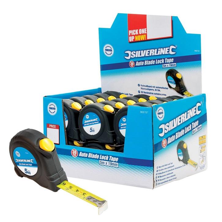 Silverline rolmaat - nylon gecoate band - automatische ve..., Doe-het-zelf en Verbouw, Gereedschap | Handgereedschap, Nieuw, Ophalen of Verzenden