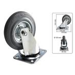 Benson Zwenkwiel - Ø 125 mm - Massief rubber - Lichtmetal.., Doe-het-zelf en Verbouw, Zwenkwielen, Ophalen of Verzenden, Nieuw