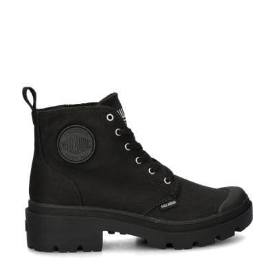 Palladium Pallabase Twill veterboots voor dames, Kleding | Dames, Schoenen, Lage of Enkellaarzen, Zwart, Nieuw, Verzenden