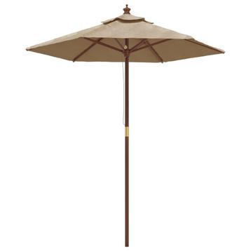 Houten Parasol Taupe - 196x231 cm - Tweedekansje voor de... beschikbaar voor biedingen