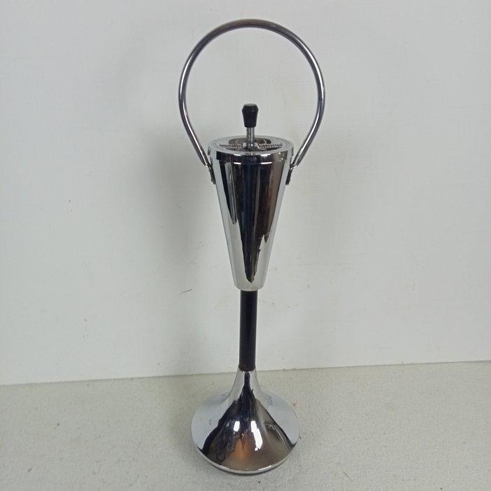 Asbak - Staal, verchroomd en gelakt met gietijzeren basis -, Antiek en Kunst, Kunst | Designobjecten