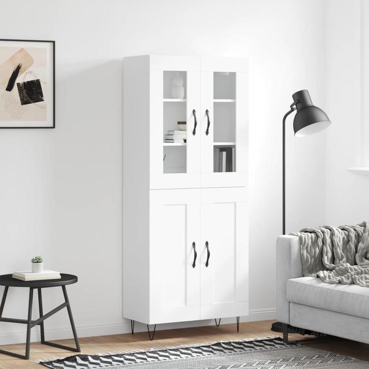 vidaXL buffetkast 69,5x34x180 cm bewerkt hout wit, Huis en Inrichting, Kasten | Buffetkasten, Nieuw, Overige houtsoorten, Verzenden