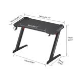 Gaming Bureau 140 cm met RGB LED – Stevig PC Bureau, Verzenden, Nieuw