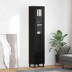 vidaXL Highboard met lade Zwart Eiken 69,5 x 34 x 180 cm, Huis en Inrichting, Verzenden, Nieuw, 50 tot 100 cm, Minder dan 100 cm