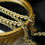 Gouden gedraaide collier | 47,5 cm (schakelketting, ketting), Sieraden, Tassen en Uiterlijk, Kettingen, Ophalen of Verzenden, Gebruikt