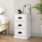 vidaXL Nachtkastje 39x39x67 cm bewerkt hout hoogglans wit, Minder dan 45 cm, Verzenden, Nieuw, 55 tot 70 cm