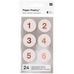 Paper Poetry Adventskalender stickers Poederroze 24st., Nieuw, Verzenden