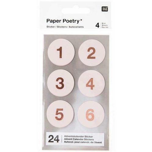 Paper Poetry Adventskalender stickers Poederroze 24st., Hobby en Vrije tijd, Knutselen, Verzenden