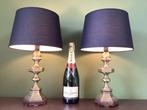 Tafellamp (2) - Super chic en elegantie. - Messing, Textiel