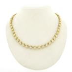 Bicolor gouden tennis collier met diamanten (Ketting), Gebruikt, Overige kleuren, Ophalen of Verzenden, Met edelsteen