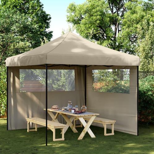 Partytent inklapbaar pop-up met 2 zijwanden taupe (Overige), Huis en Inrichting, Overige Huis en Inrichting, Nieuw, Verzenden