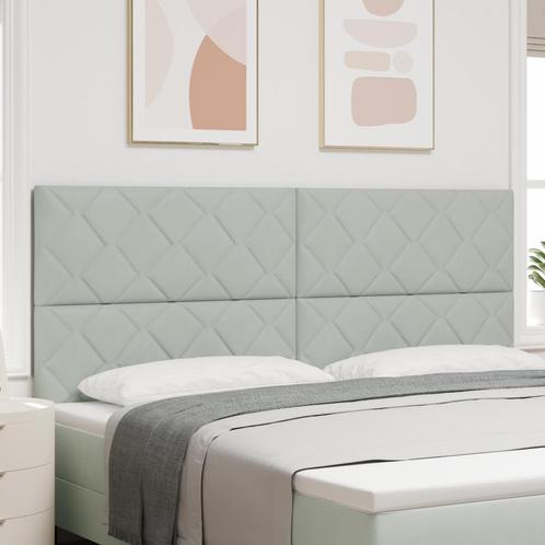 vidaXL Hoofdbord met Diamant Blokken Design - Lichtgrijs -, Huis en Inrichting, Slaapkamer | Bedden, Nieuw, Stof, Verzenden