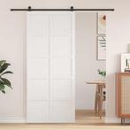 vidaXL Schuifdeur Wit 80 x 210 cm Massief grenenhout, Doe-het-zelf en Verbouw, Deuren en Horren, Verzenden, Nieuw