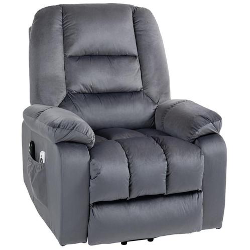 Stoel - massagefunctie - relax &amp; opstaan hulp - grijs, Huis en Inrichting, Fauteuils, Nieuw, Stof, Ophalen of Verzenden