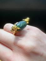 20 kt Geel Goud uitgesneden Jade Draaislot Ring - Ring