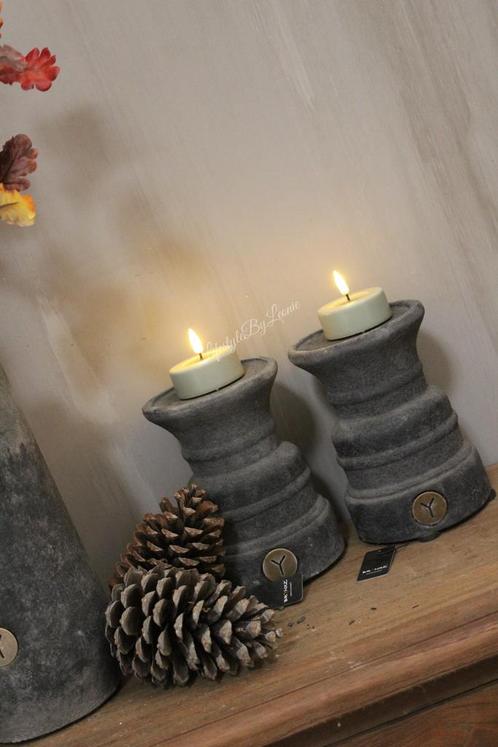 Brynxz stenen baluster kandelaar Stone black 20 cm, Huis en Inrichting, Woonaccessoires | Kandelaars en Kaarsen, Nieuw, Ophalen of Verzenden